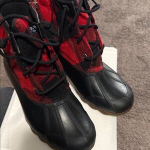 Stylish Red and Black rain boots